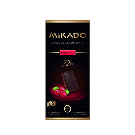 Picture of Mikado Dark Chocolate 72% with Lingonberry 100 g